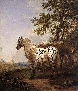 BERCHEM, Nicolaes Landscape with Two Horses Spain oil painting artist